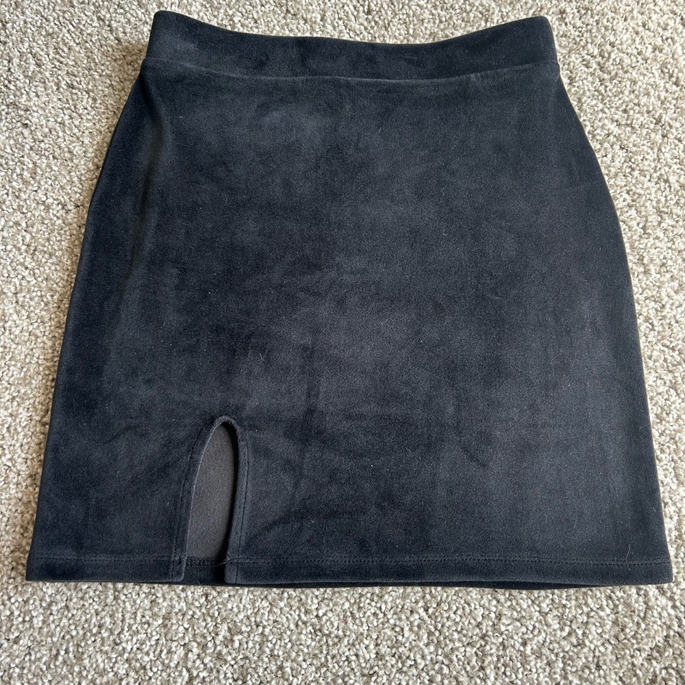 Boutique Black Velvet Skirt